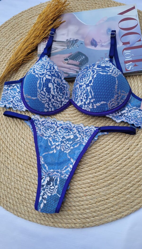 Conjunto Renda Bicolor Ref. 0082- Azul - Image 5