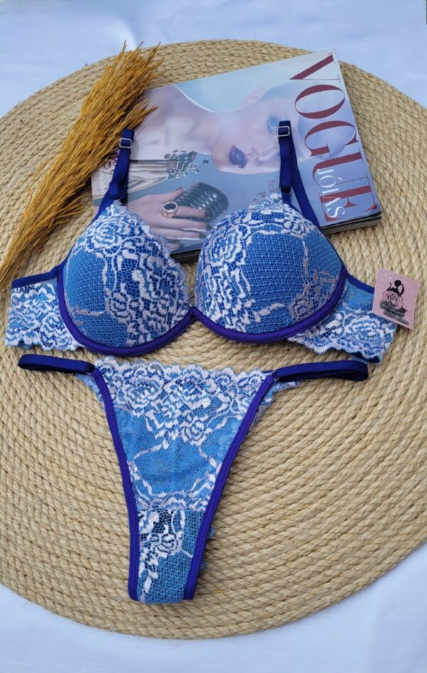 Conjunto Renda Bicolor Ref. 0082- Azul - Image 9
