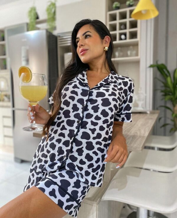 Pijama Americano Curto Microfibra Ref.3052- Cowprint - Image 2
