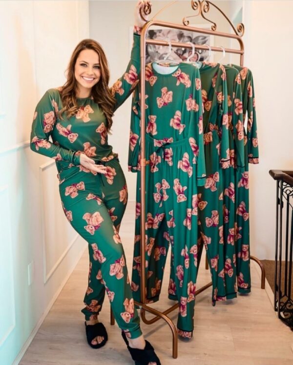 Pijama Microfibra Manga Longa Ref.3053- Estampa Verde Urso
