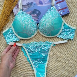 Conjunto Renda Bicolor Ref. 0082- Verde Agua