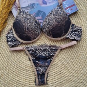 Conjunto Renda Bicolor Ref. 0082- Marinho