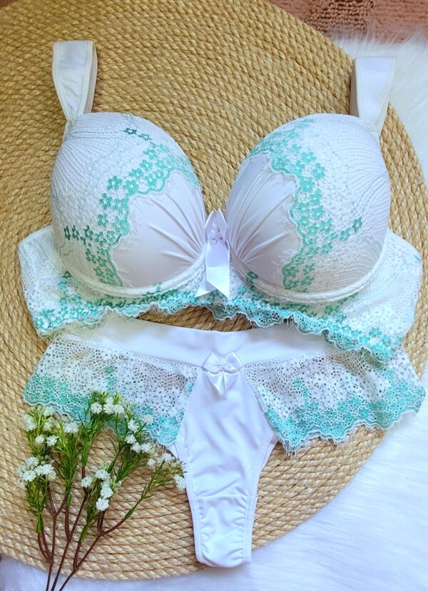 Conjunto Comfy Plus size Branco Renda Bicolor-Ref.0095-Tamanho 52. - Image 2