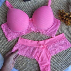 Conjunto Encanto Plus size Poá Rosa Ref.0093-Tamanho 48.