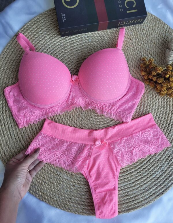 Conjunto Encanto Plus size Poá Rosa Ref.0093-Tamanho 48. - Image 2