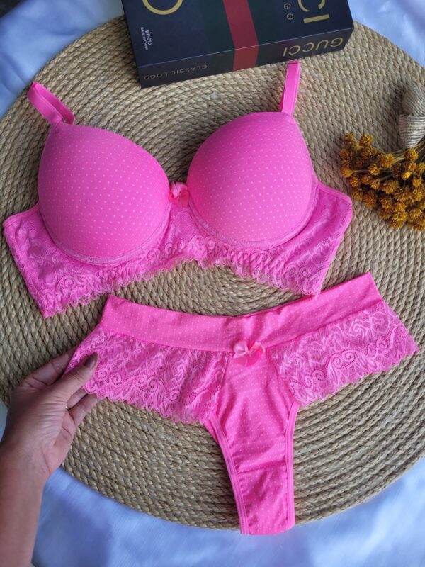 Conjunto Encanto Plus size Poá Rosa Ref.0093-Tamanho 48. - Image 3