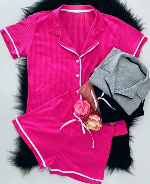 Pijama Americano com blusa de manga curta e Shorts Ref.3036-Pink - Image 6