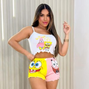Pijama Ondinha Cropped Bob Esponja/ Patrick Ref.3064.